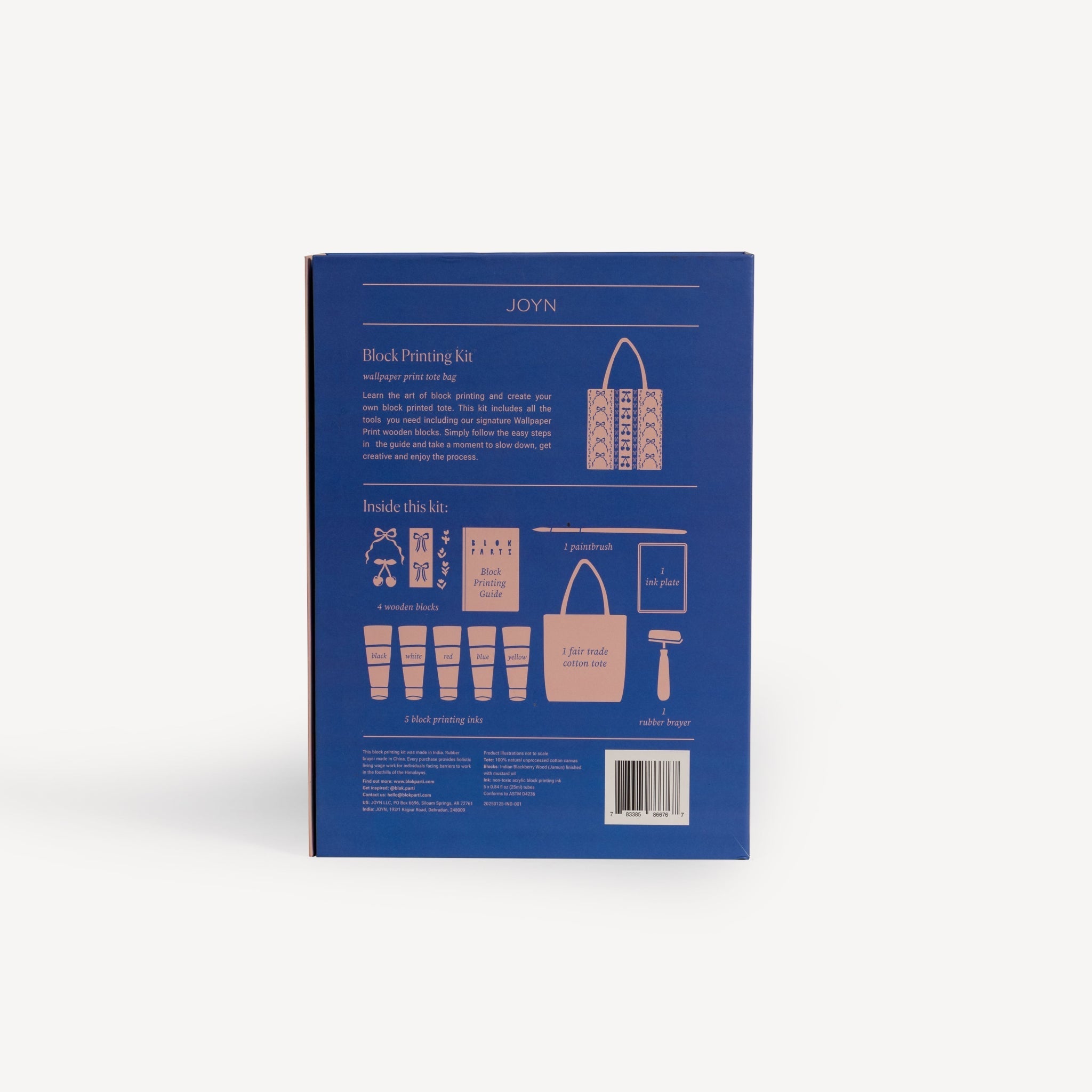 Block Printing Kit - Cherry Bow Print Tote Bag