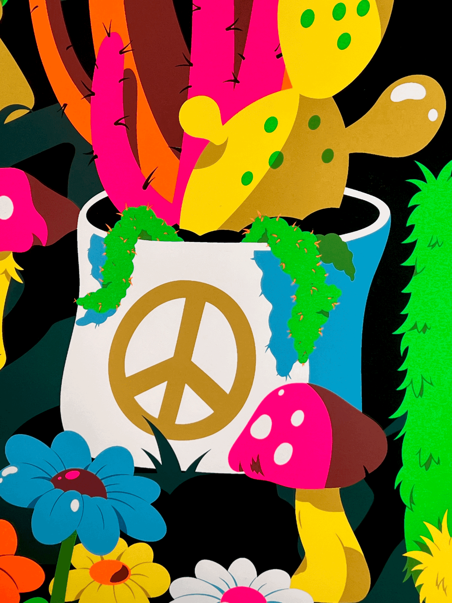 DABS MYLA “Peace Garden Meditation (Neon)” Print