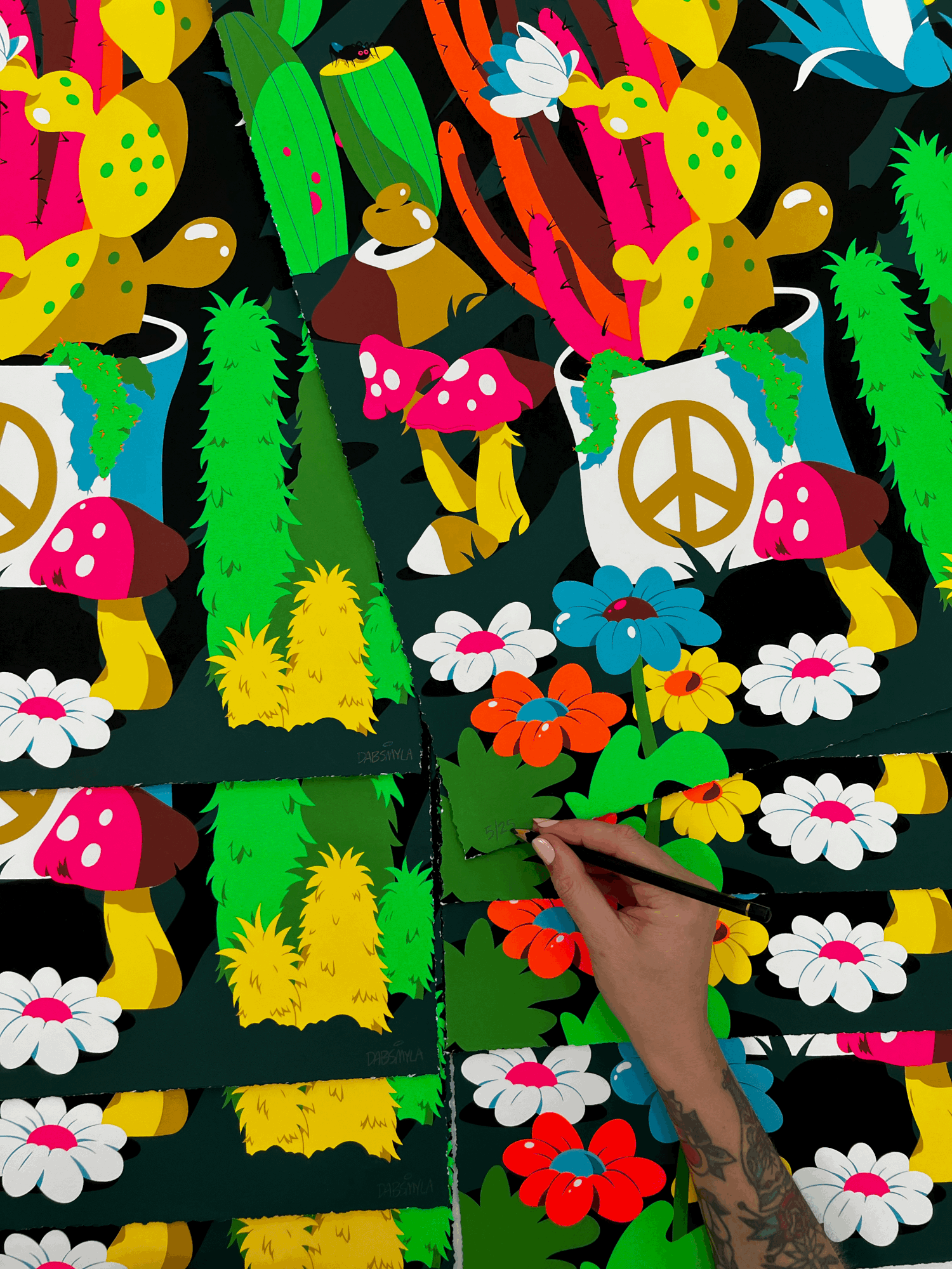 DABS MYLA “Peace Garden Meditation (Neon)” Print