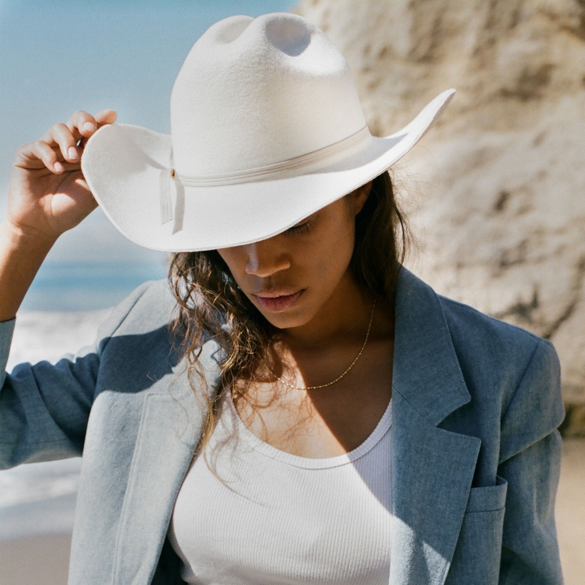 Karina Wool Cowboy Hat - White