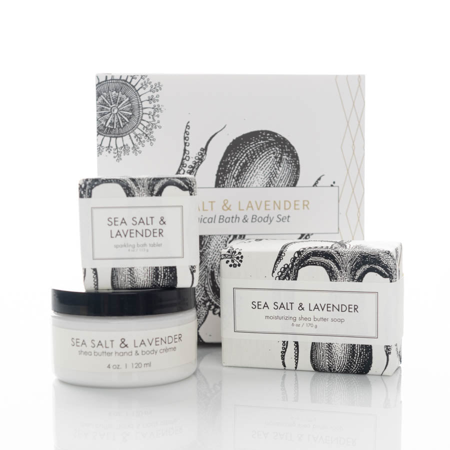 Botanical Bath & Body Gift Set - Sea Salt & Lavender