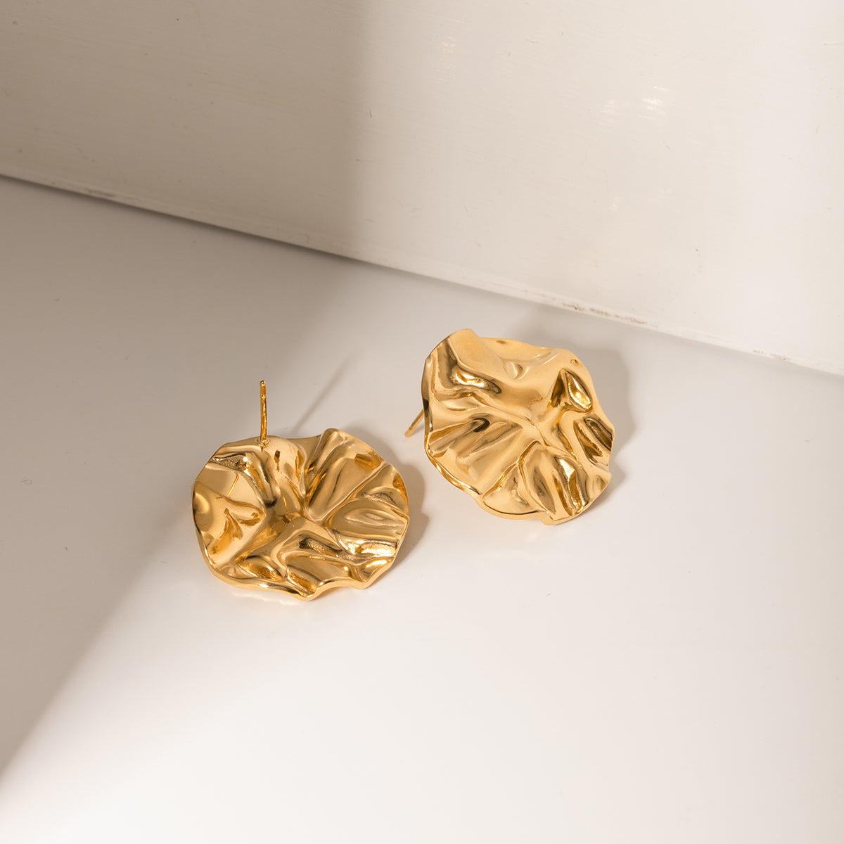 18K Gold-Plated Crumbled Stud Earrings