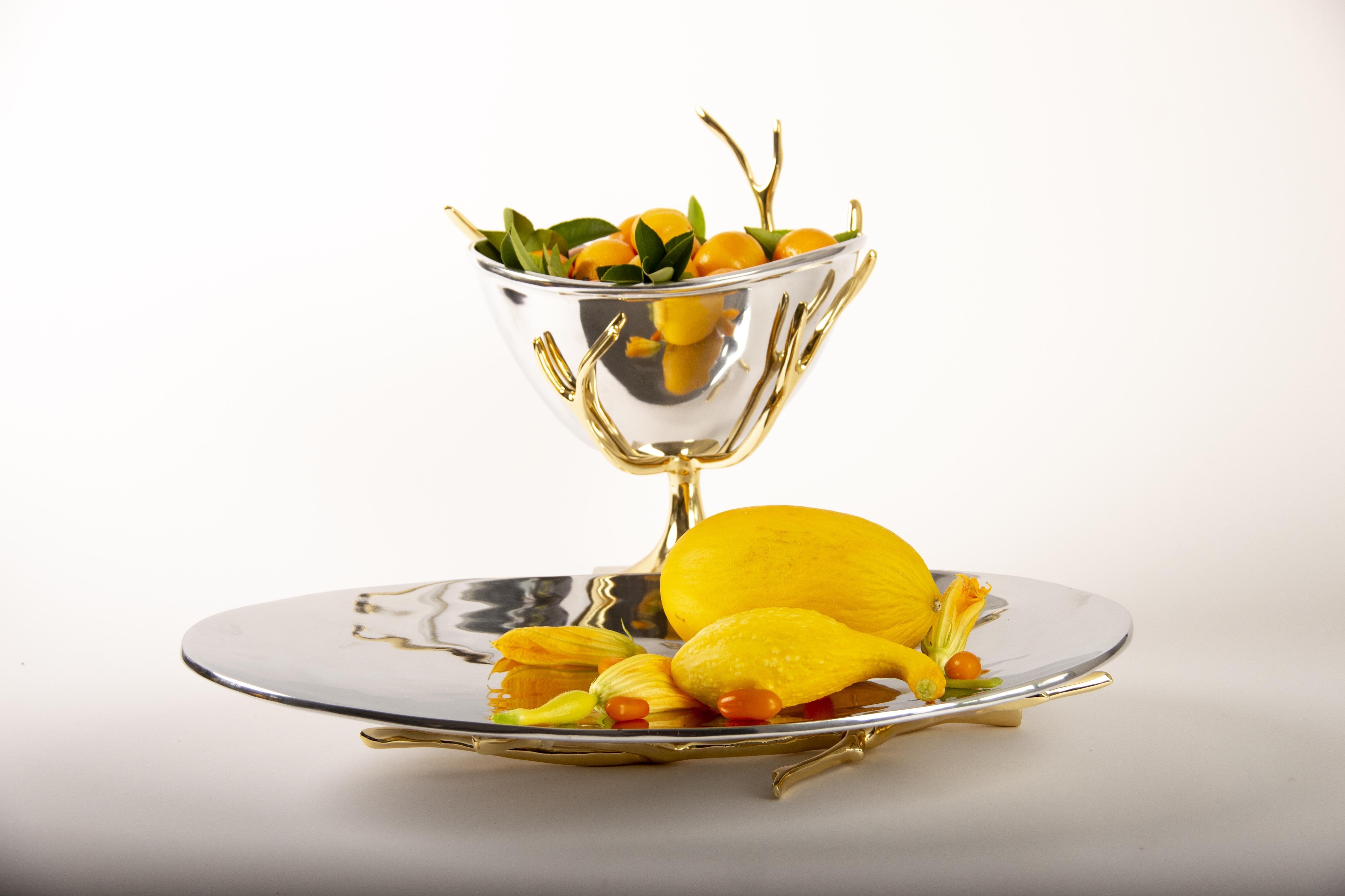 Manzanita Pedestal Platter Lg