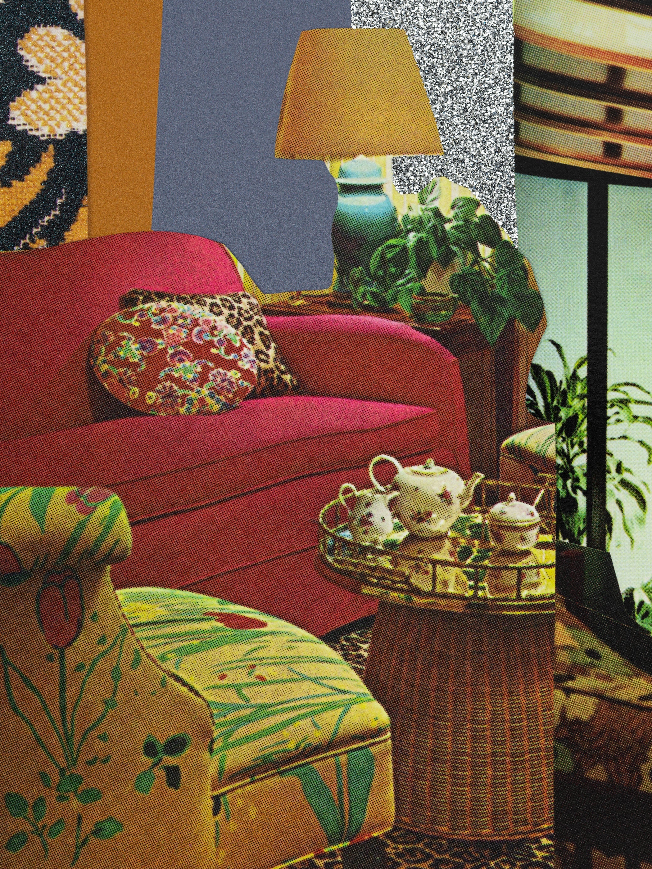 Mickalene Thomas "Interior: Red Couch and Landscape" Print