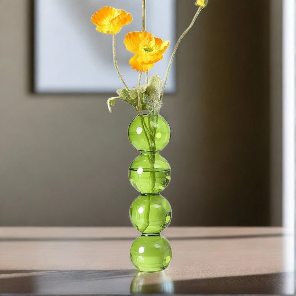 Glass Bubble Vase Green - Maison Nova