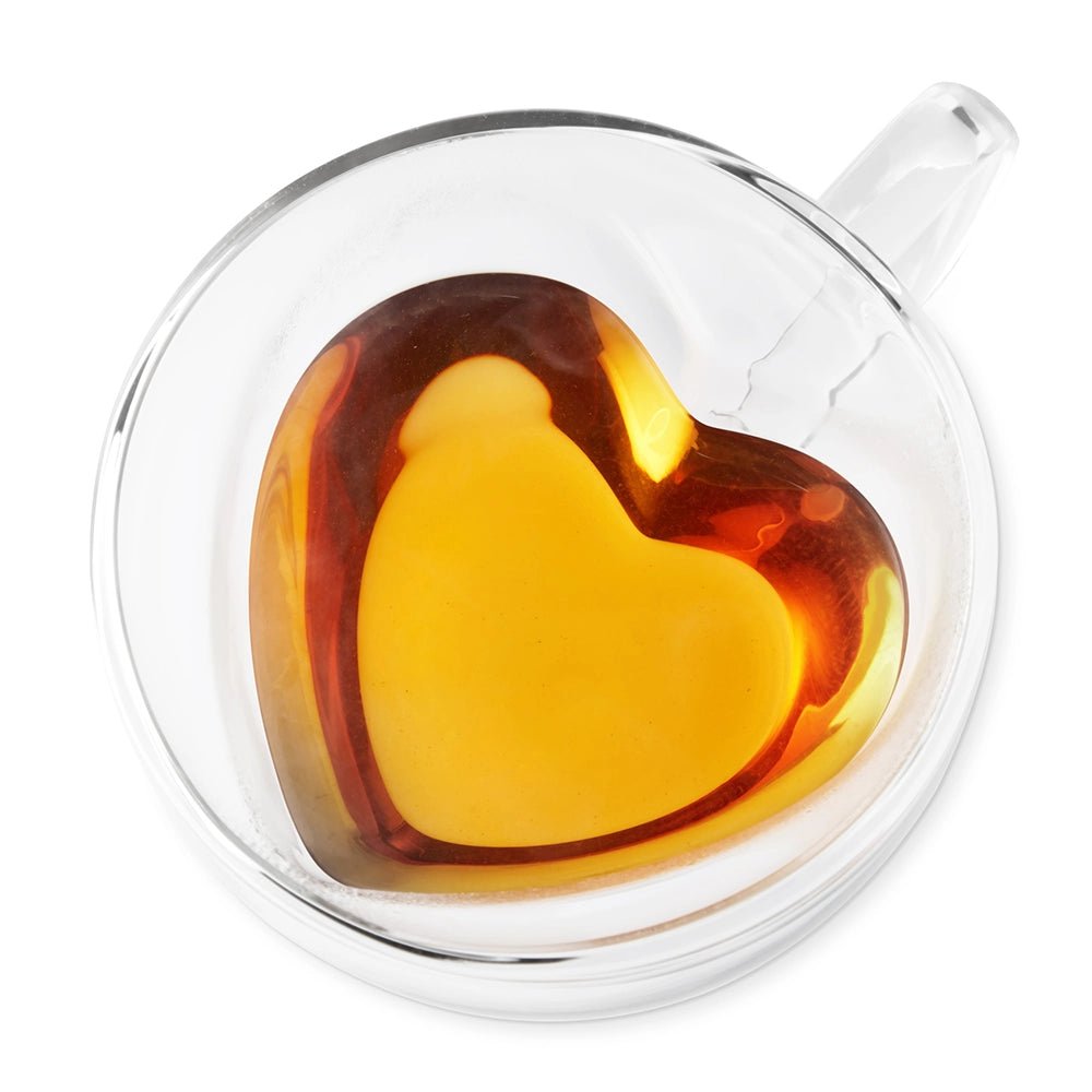 Heart Shaped Double Wall Glass Mug 8 oz - Maison Nova