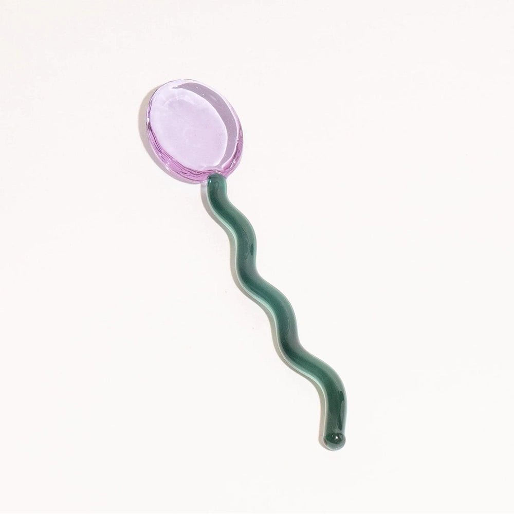 Squiggle Glass Spoon Purple/ Green - Maison Nova